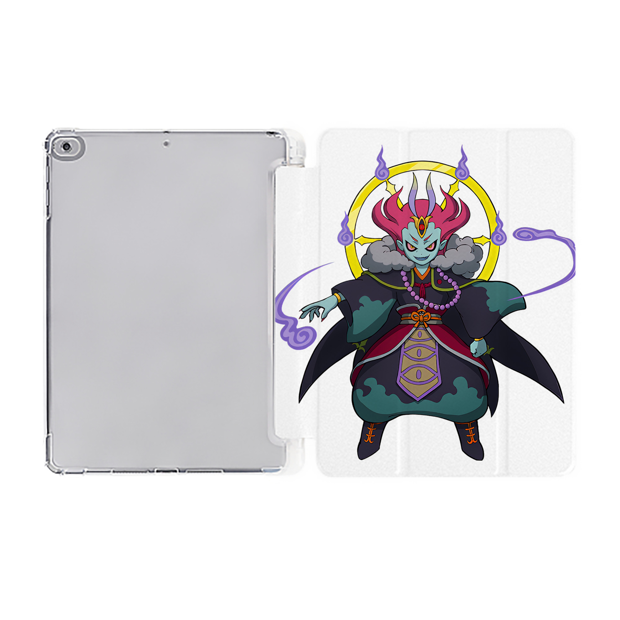 （画像用） 妖怪ウォッチ Yo-kai Watch IPad ケース ペン収納付き 三つ折りスタンド PUレザー×シリコン 対応機種9.5/10.5/10.9インチ